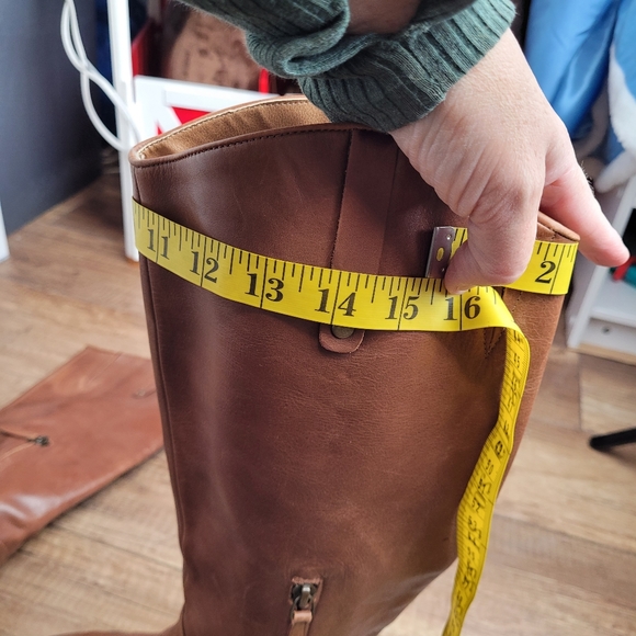 Halogen Keri tall women's knee high riding boots soft leather Pull-on in cognac - Picture 11 of 15